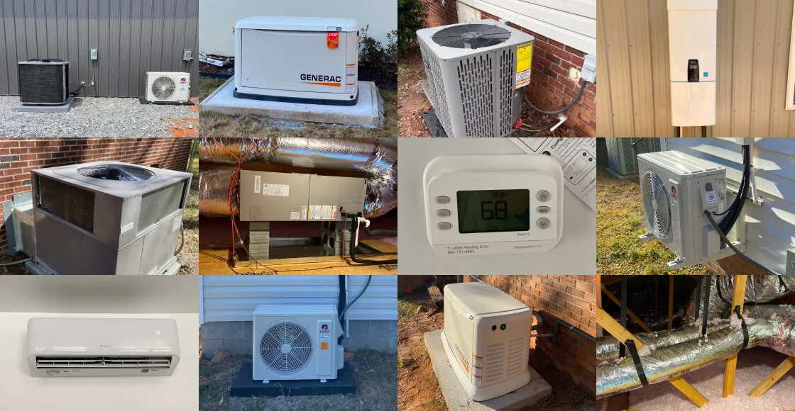 Collage of Projects 5 Lakes Heating & Air has completed